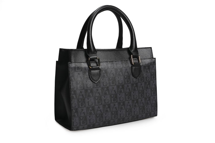 Lucky Bees 1281 Bolso de mano de piel de polivinilo para mujer, negro